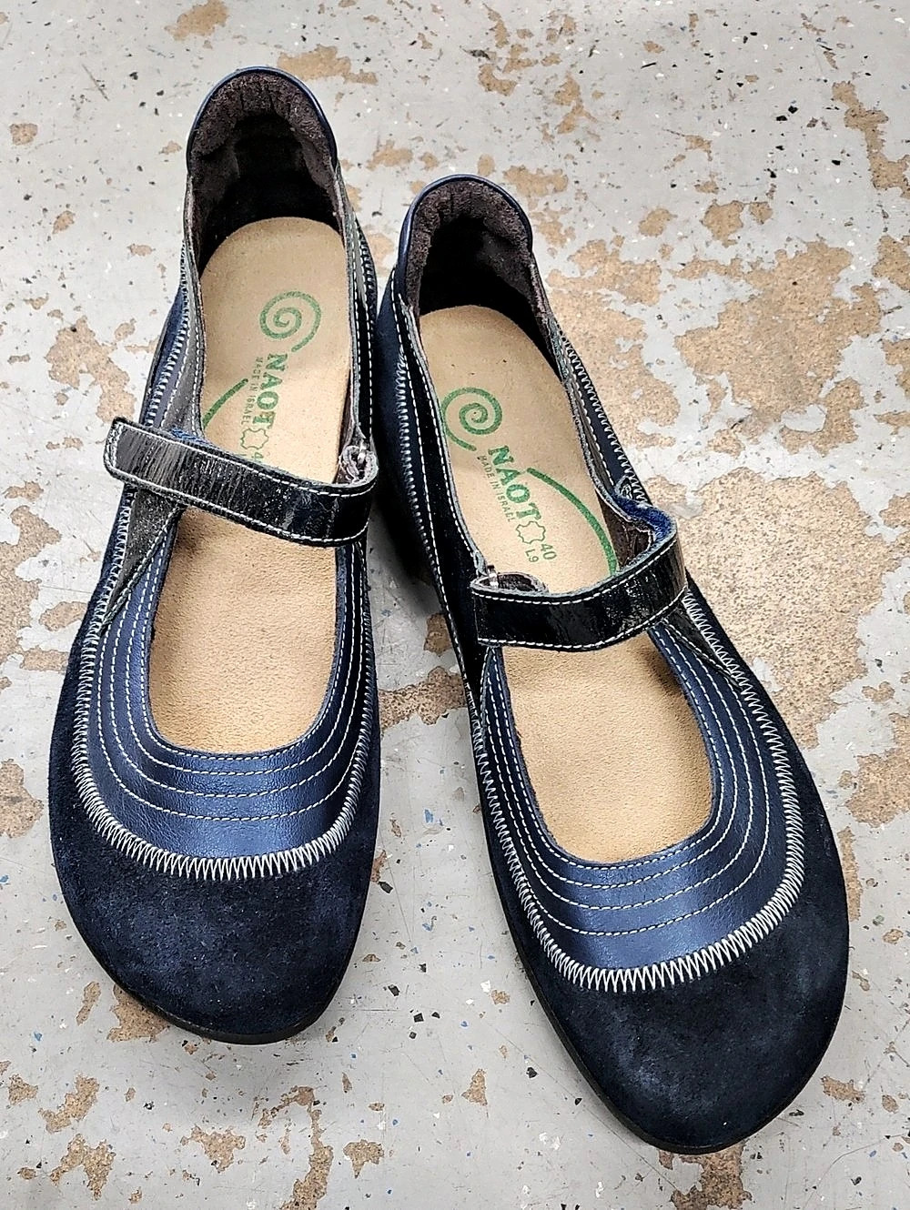 NAOT Women's Mary Jane Flats in Blue